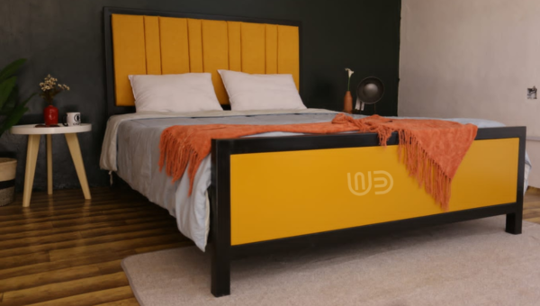 Mustard Heavy Gauge Steel Bed - Image 3